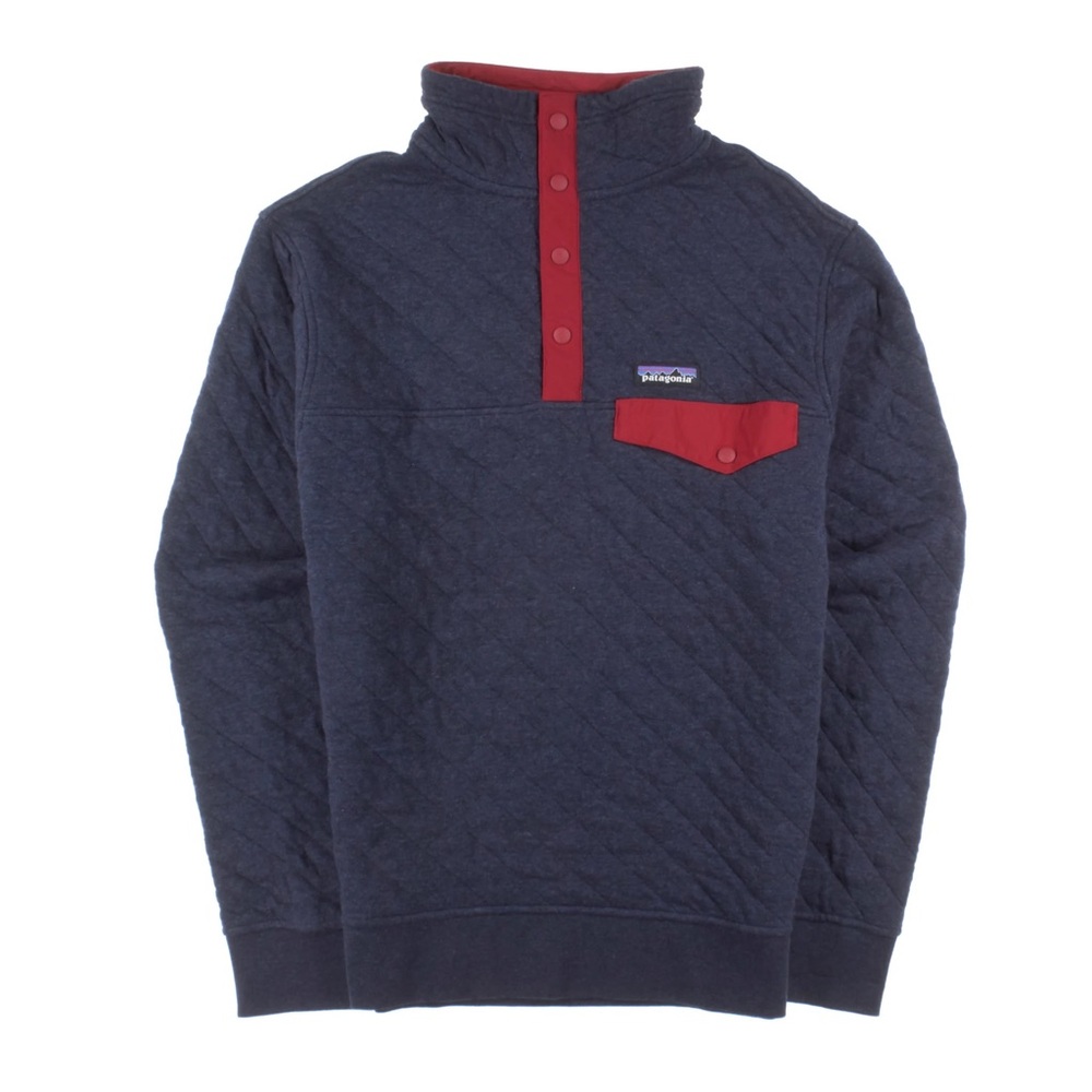 Patagonia Navy and Red Quilted Sweater